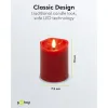 Set of 4 LED Real Wax Candles, red