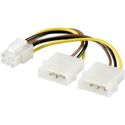 Power Cable/Adapter for PC Graphics Card, 6-Pin PCI-E/PCI Express