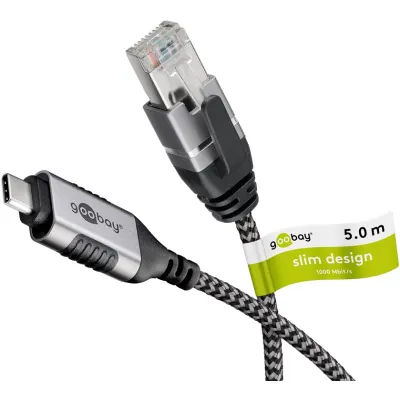 USB-C™ 3.1 to RJ45 Ethernet Cable, Slim, 5 m