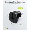 Travel Adapter World to Europe, black
