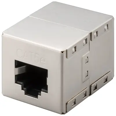 RJ45 Modular Coupler, CAT 5e, metal housing