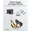 PC Power Cable Y-Shape, 5.25 Plug to 2x SATA