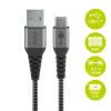 USB-C™ to USB-A Textile Cable with Metal Plugs (Space Grey/Silver), 0.5 m