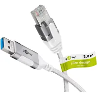 USB-A 3.0 to RJ45 Ethernet Cable, Slim, 2 m