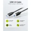 USB 3.0 Cable with USB-B, black