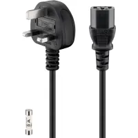 IEC Cord UK, 1.5 m, black, (3*1 mm²)