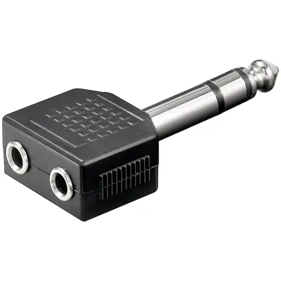Headphone Adapter, AUX Jack 6.35 mm to 2x 3.5 mm