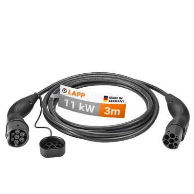 Type 2 Charging Cable, up to 11 kW, 3 m, black