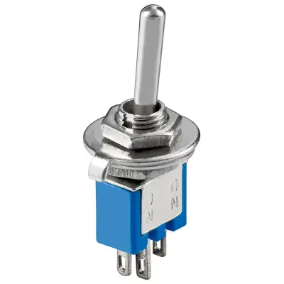 Toggle Switch Subminiature, 1x UM, 3 Pins, Blue Housing