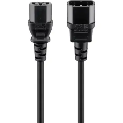 Extension Lead with C13 socket and C14 plug, 1.8 m, Black, (3*0.75 mm²)