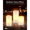Set of 3 LED Real Wax Candles, white