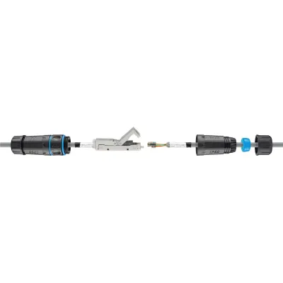Outdoor (IP68) LAN Cable Connector, CAT 6A Shielded