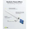 Set of 5 White LED Real Wax Rod Candles, incl. Remote Control