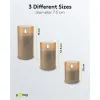 Set of 3 LED Real Wax Candles in Glass, Gold-Transparent, incl. 10x AAA (LR03)