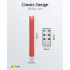 Set of 5 Red LED Real Wax Rod Candles, incl. Remote Control