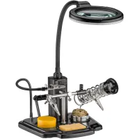 Soldering Aid with LED Light & Gooseneck Crocodile Clip