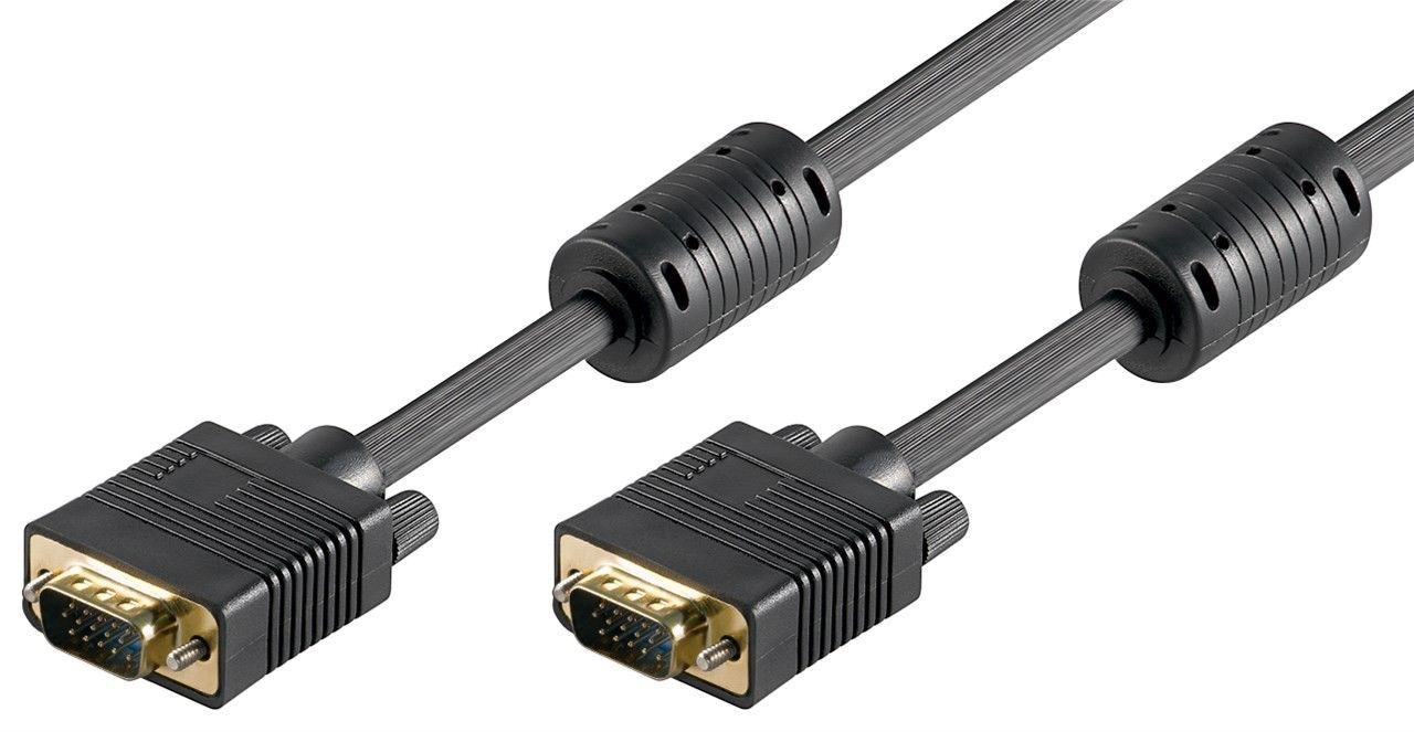 VGA - VGA кабель 10м HD15M/HD15M с ферритами AWG28 Черный