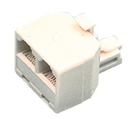 RJ11 pistik-2xRJ11 pesa Valge