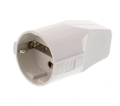 Mains socket with ground 250VAC White