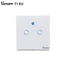 Sonoff T1 EU puutetundlik seinalüliti Wifiga + RF, 2 kanalit