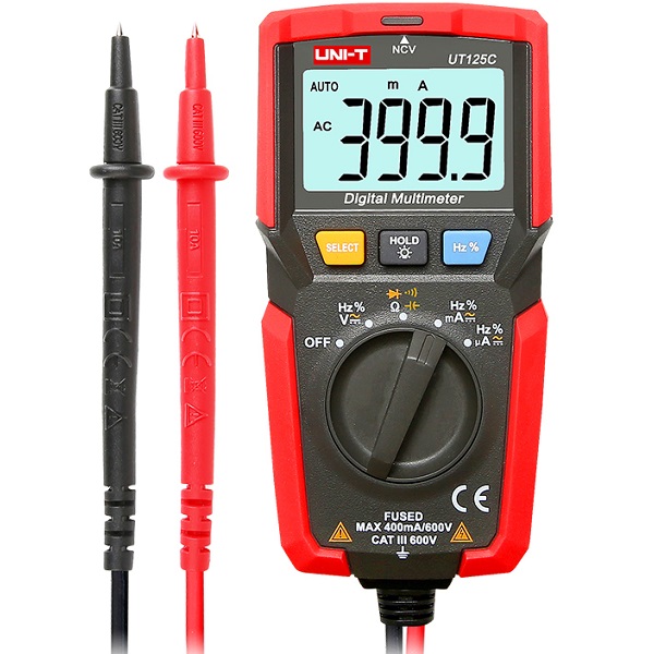 Taskumultimeeter Uni-T UT125C ACV/DCV/ACA/DCA/R/C/f NCV