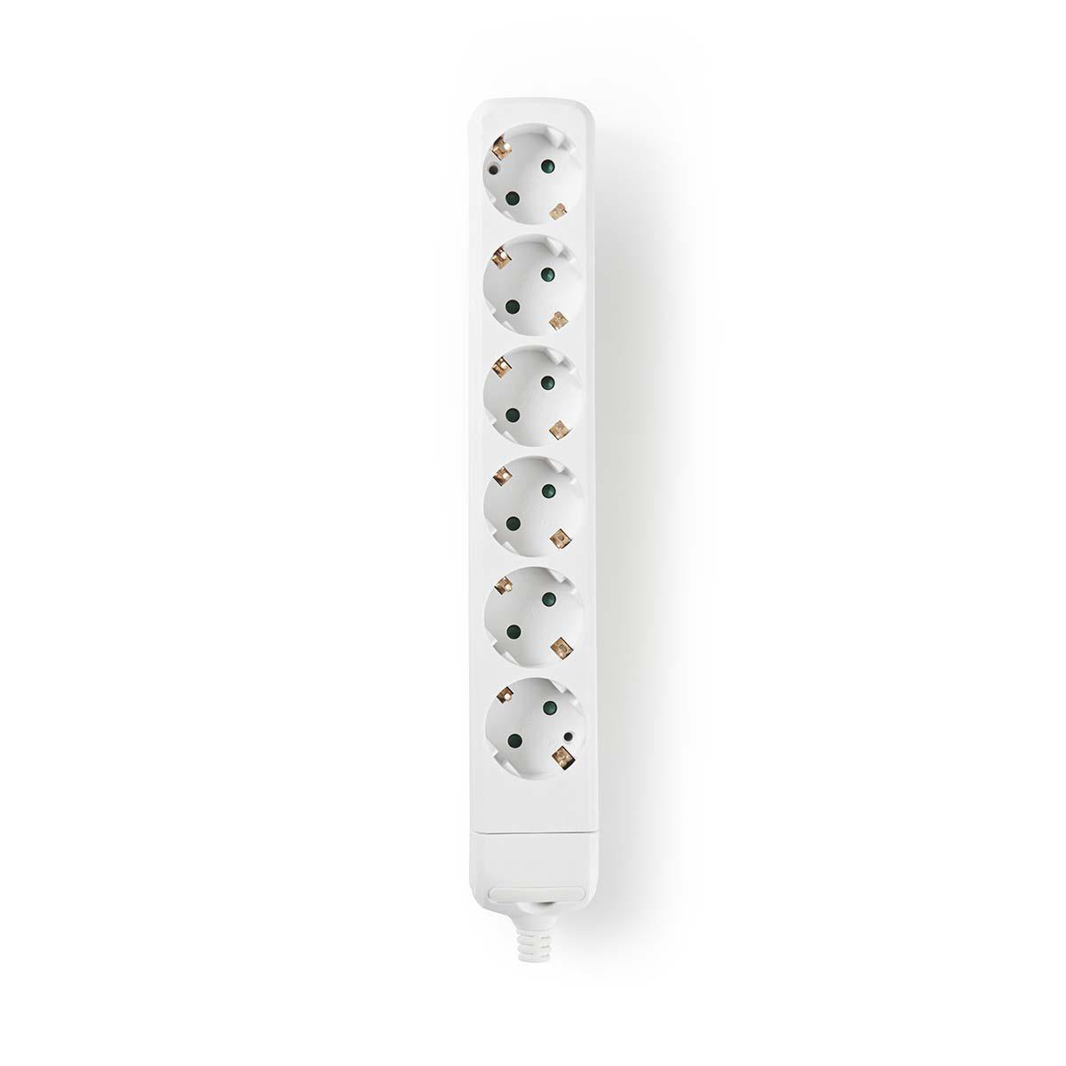 6 sockets without cable, White