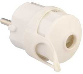 Mains angle plug with grounding 250VAC White