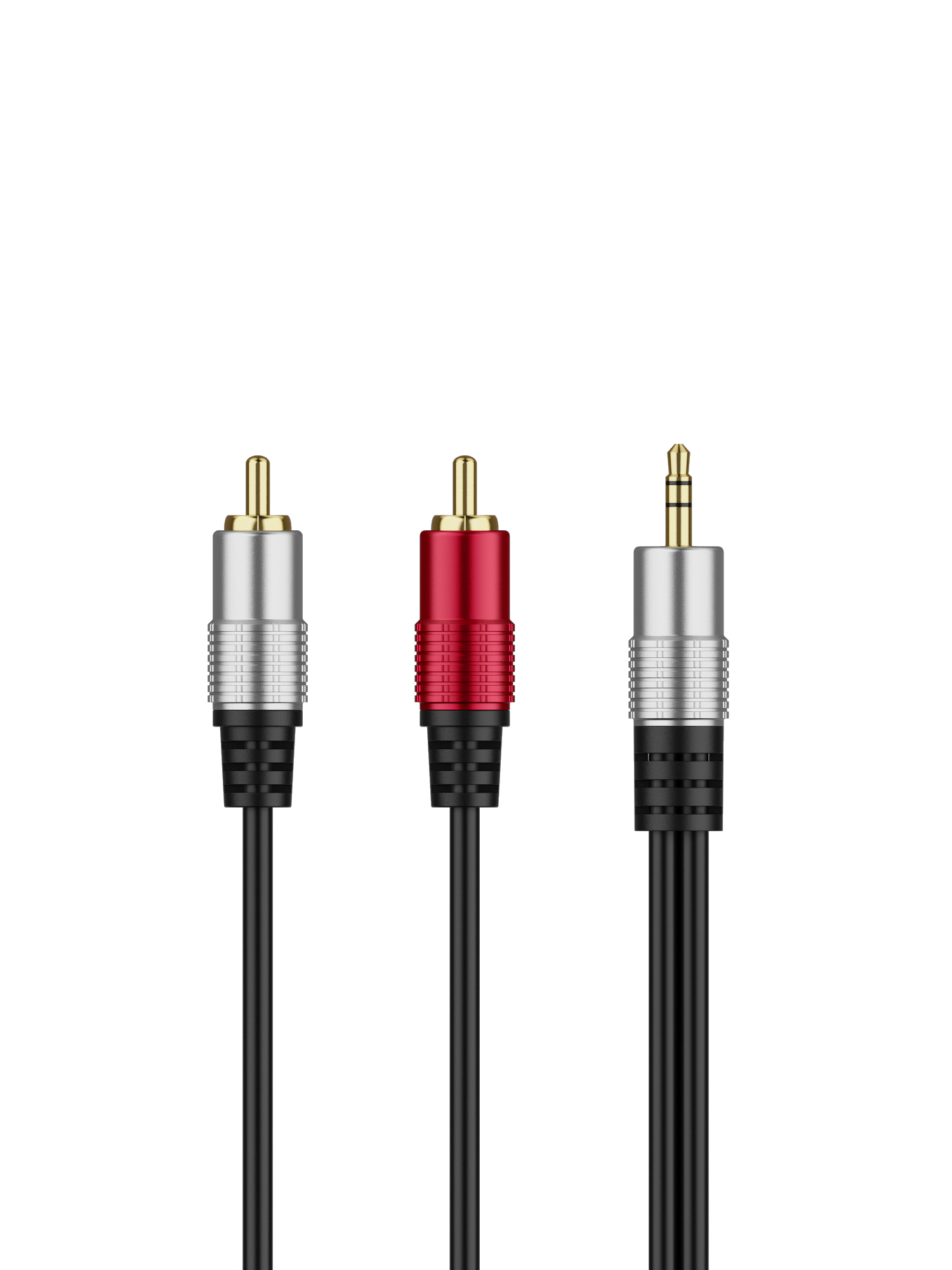 3.5mm stereo plug-2 RCA plug cable 2m Alumiinium