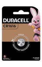 Patarei 3V CR1616 Duracell liitium 16mm 1.6mm
