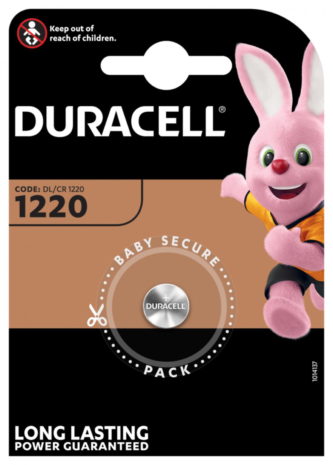 Patarei 3V CR1220 Duracell liitium 12mm 2.0mm