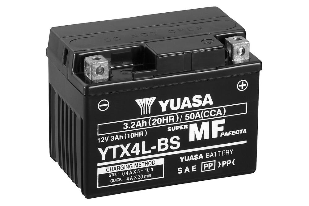 Roller starter battery 12V 3Ah 50CCA -+ YTX4L-BS 113x70x85mm