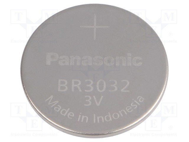 Patarei 3V BR3032 li-ion Ø30x3.2mm 500mAh