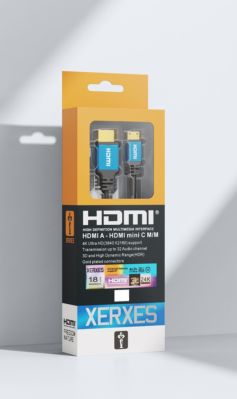 HDMI - micro HDMI 2.0 cable 2m premium 4K@60Hz 18Gbps Black