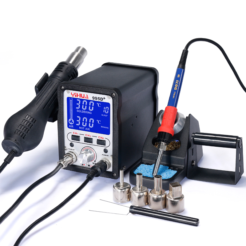 Паяльная станция паяльник+горячий воздух 75/720W 100...480°C