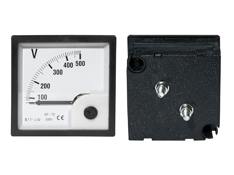 Voltmeeter 500VAC 72*72mm 90deg klass 2 jaotus 10V