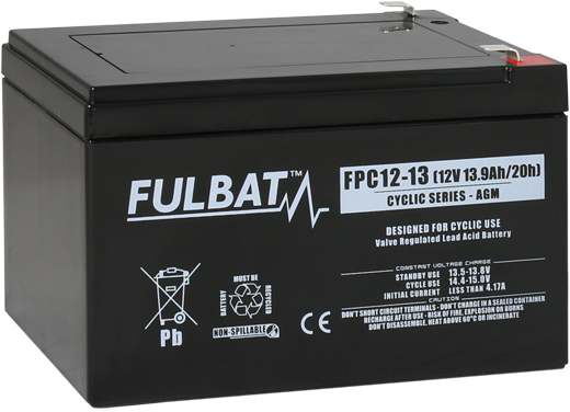 Pliiaku deep cycle 12V 13Ah 151*98*95mm klemm T2 6.35mm