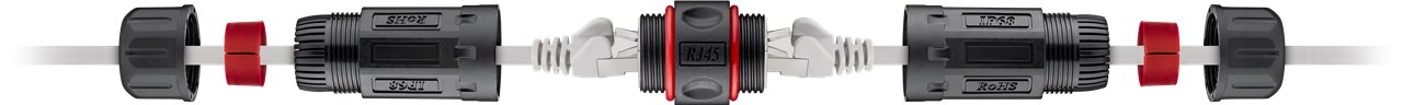 RJ45 - RJ45 CAT6 kaabli väli jätk veekindel IP68 250MHz 4-8mm