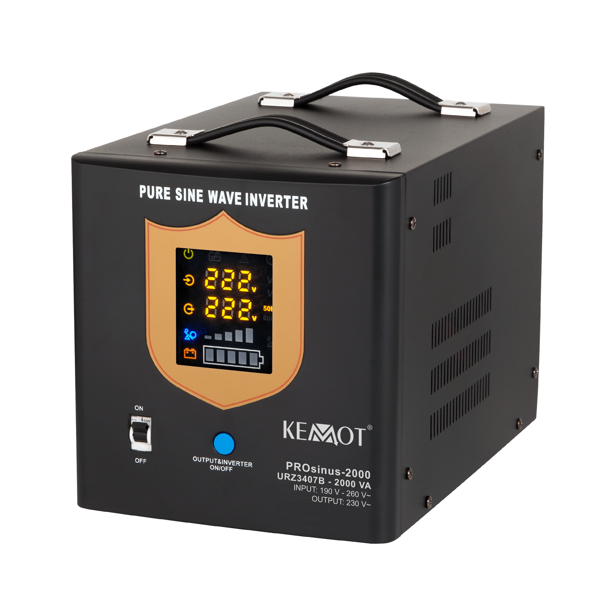 UPS küttele 1200W siinus 12V välise akuga PROsinus-2000W must