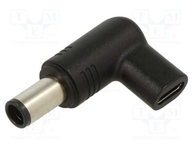 Adapter; USB C socket,DC 7,4/5,0 plug; black; 100W; 5A, Dell