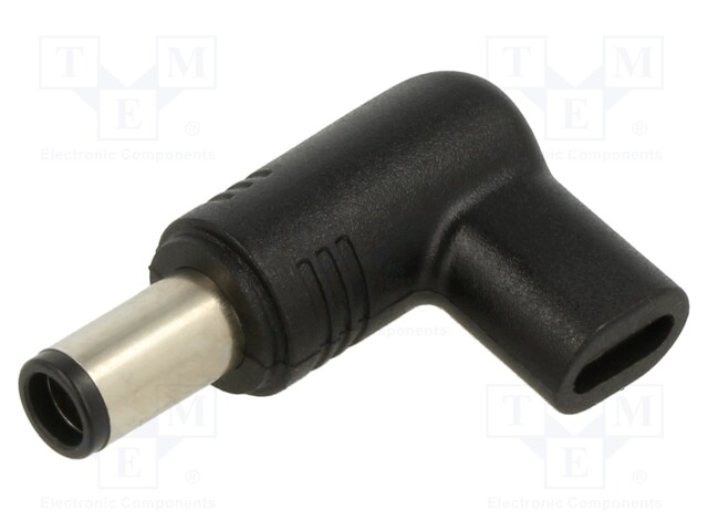 Adapter; USB C socket ->,DC 7,4/5,0 plug; black; 100W; 5A, HP Compaq