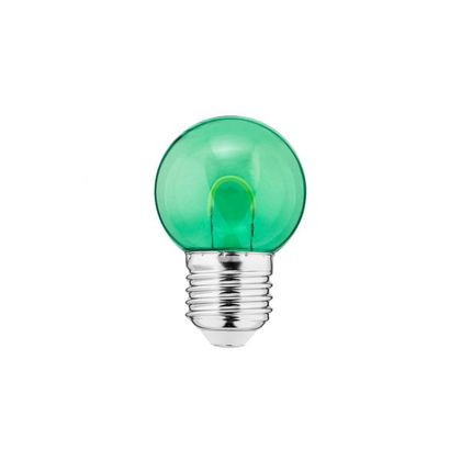 LED filament E27 pall G45 230VAC 1W 20lm roheline