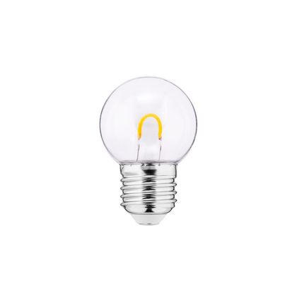 LED filament E27 pall G45 230VAC 1W 25lm valge 2200K