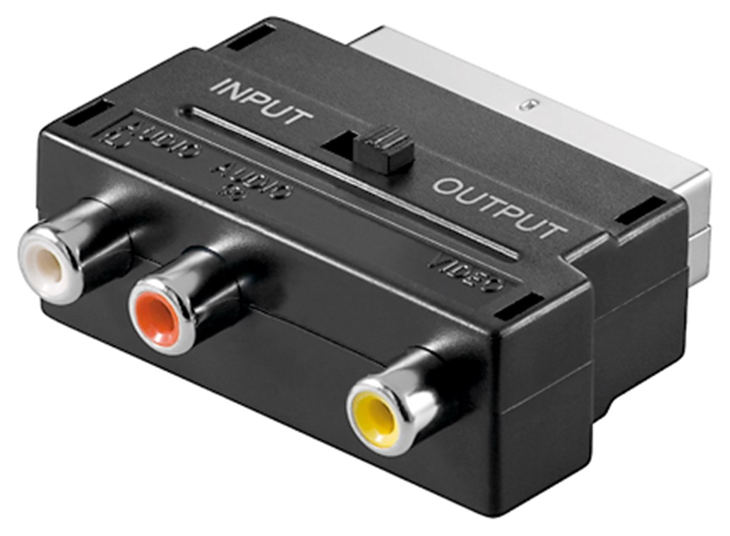 SCART - RCA Composite Audio/Video Adapter, IN/OUT