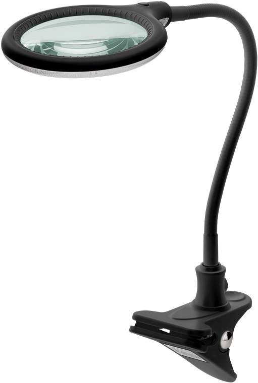 Suurenduslamp klambriga, 6 W, must