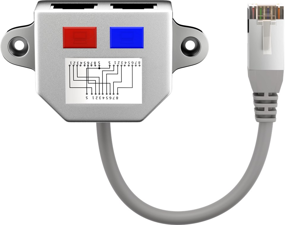 RJ45 - RJ45 gigabit võrgujagur 2×100Base-T