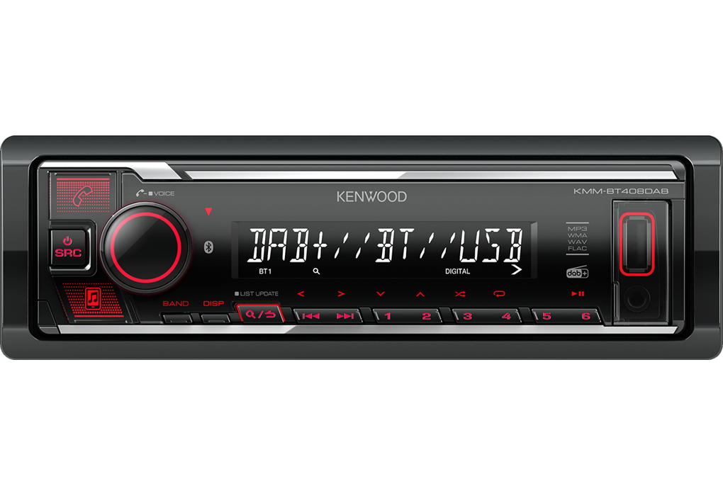 Автомагнитола Kenwood 1DIN AM FM DAB+ BT USB AUX 4*50W
