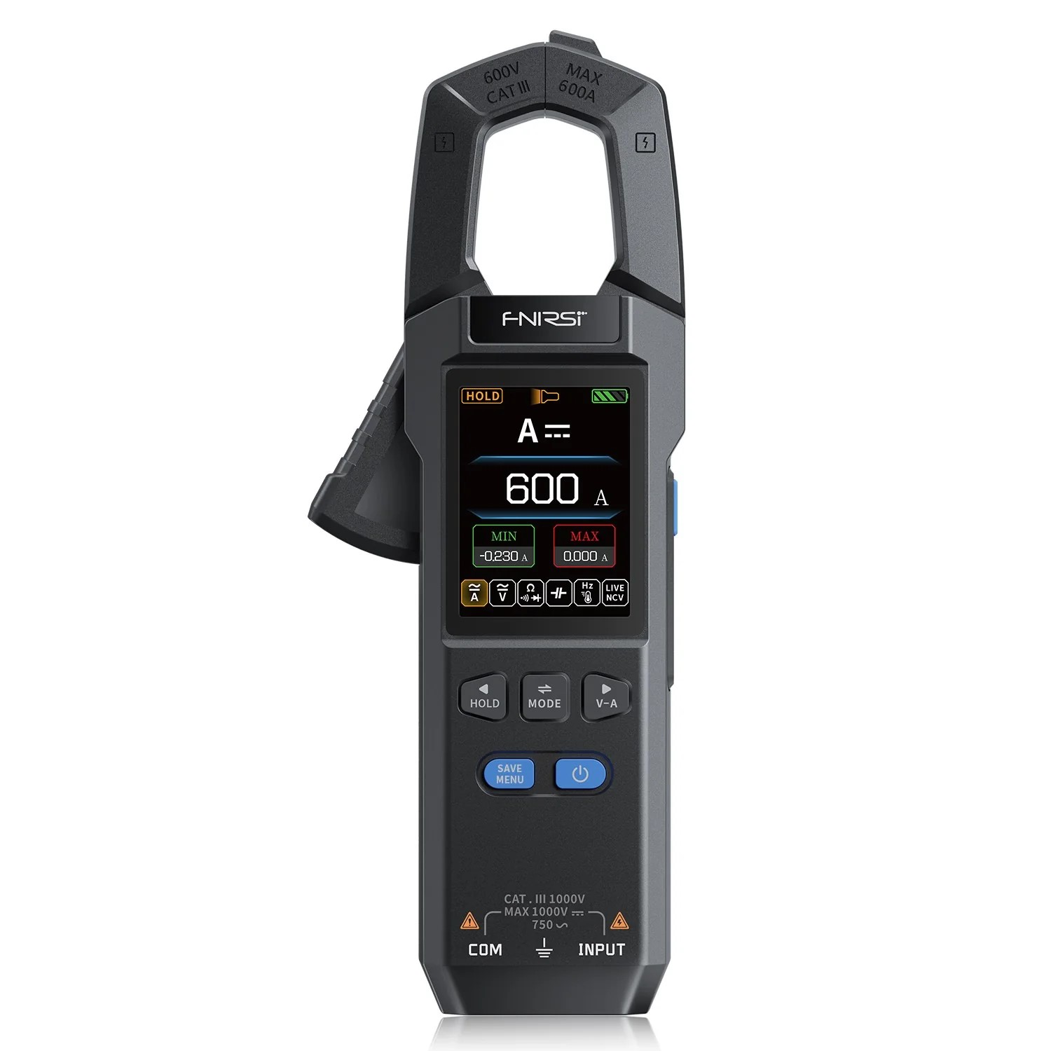Ampertangid TRMS 600ACA/DCA 1000DCV 100MR 10mF NCV Fnirsi