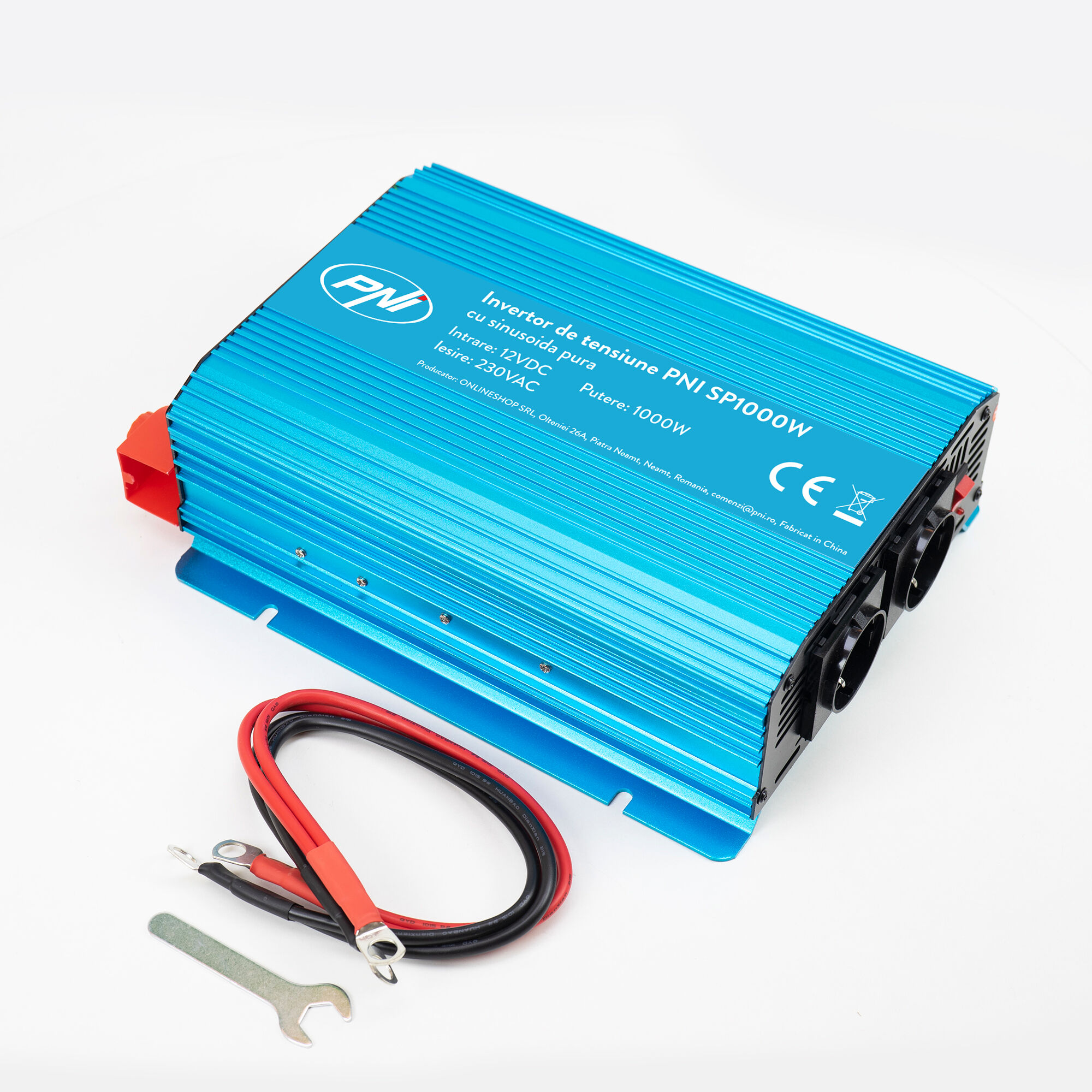 Muundur 12V->230V 1000W siinus, schucko pesad