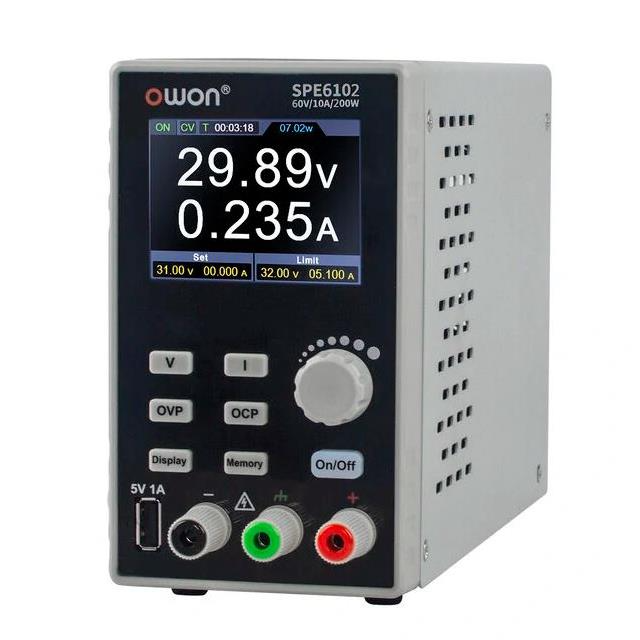Лабораторный блок питания, 1ch 0...60В 10А, 2.8'', программируемый