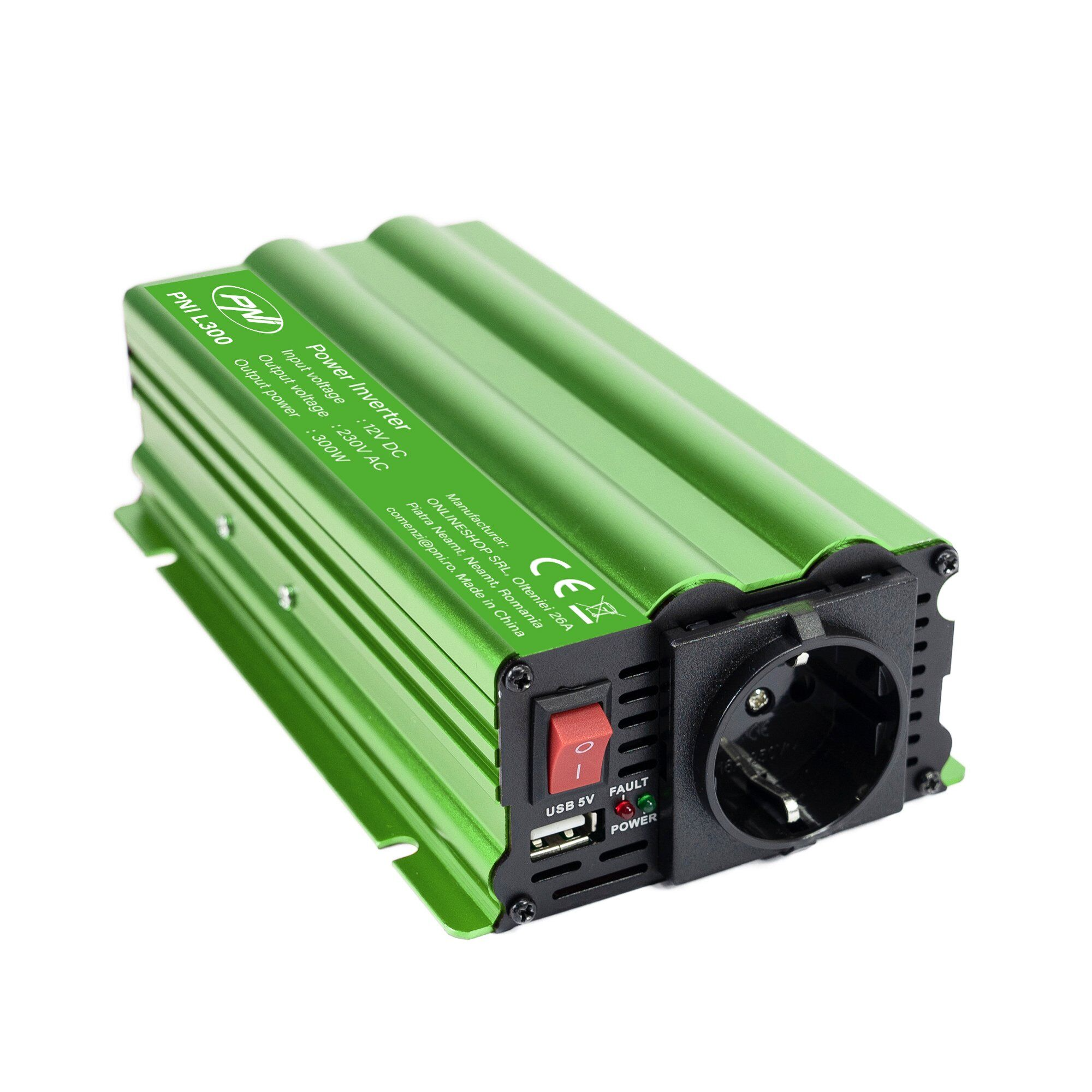 Muundur 12V->230V 300W USB